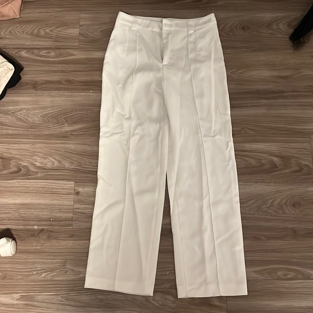 Zara Wide Leg White Pants